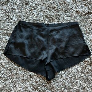 Victoria's Secret Black Satin Silky Sleep Shorts L NWOT
